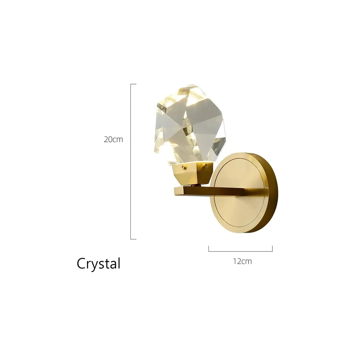 CrystalGleam Light - Lyxig Modern Guld Kristall LED Vägglampa