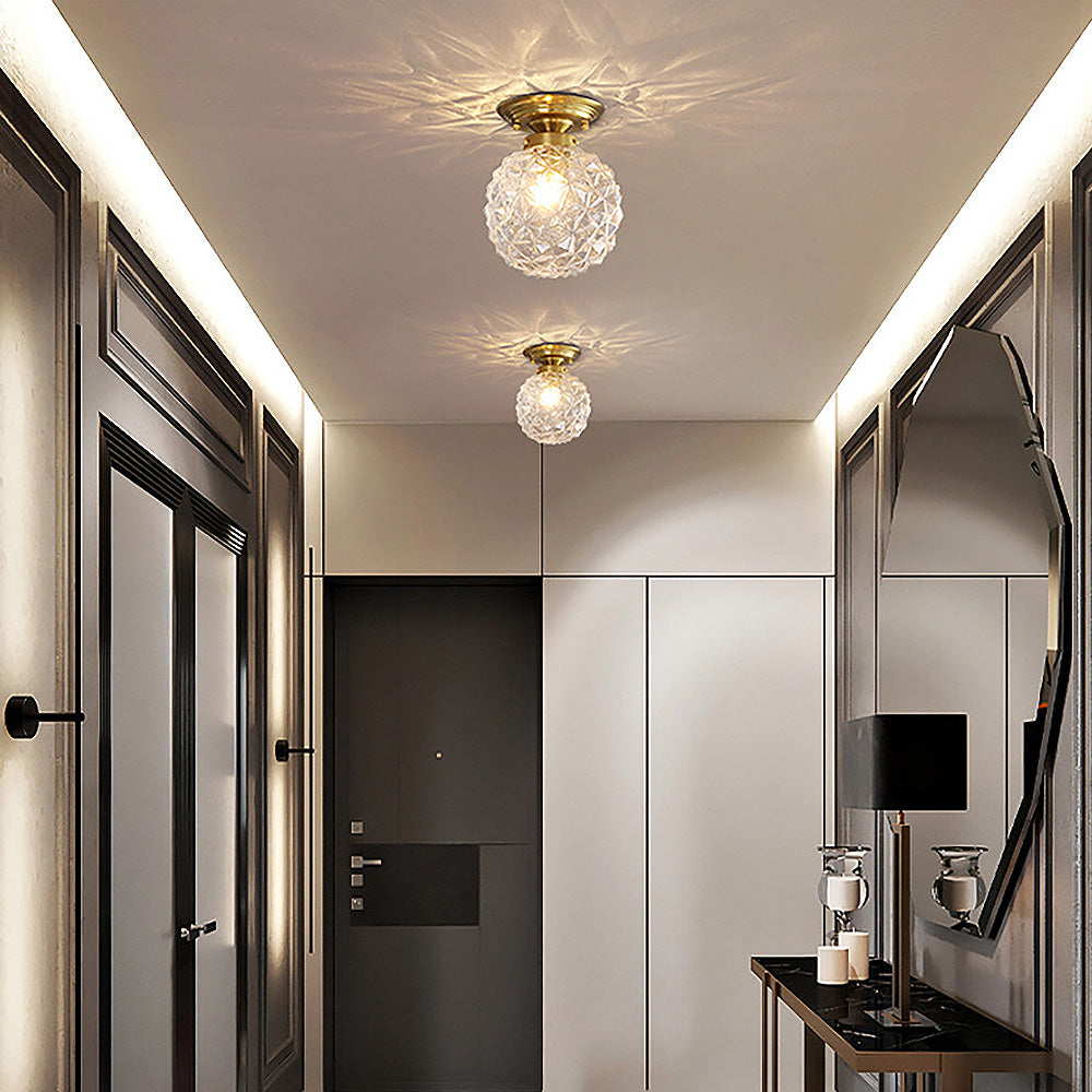 Modern Klar Glas Boll Taklampa för Hallen