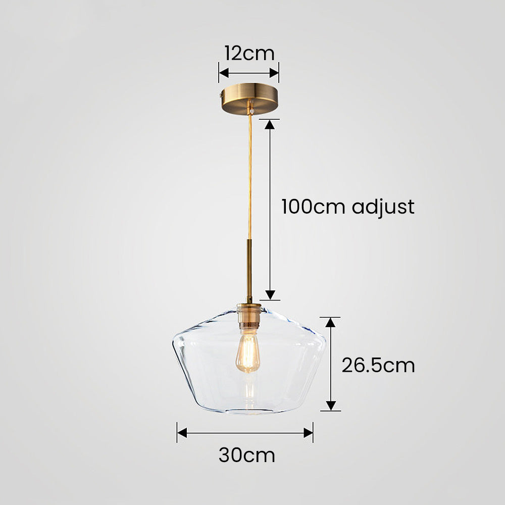 Glaspendellampa med industriell vintage stil