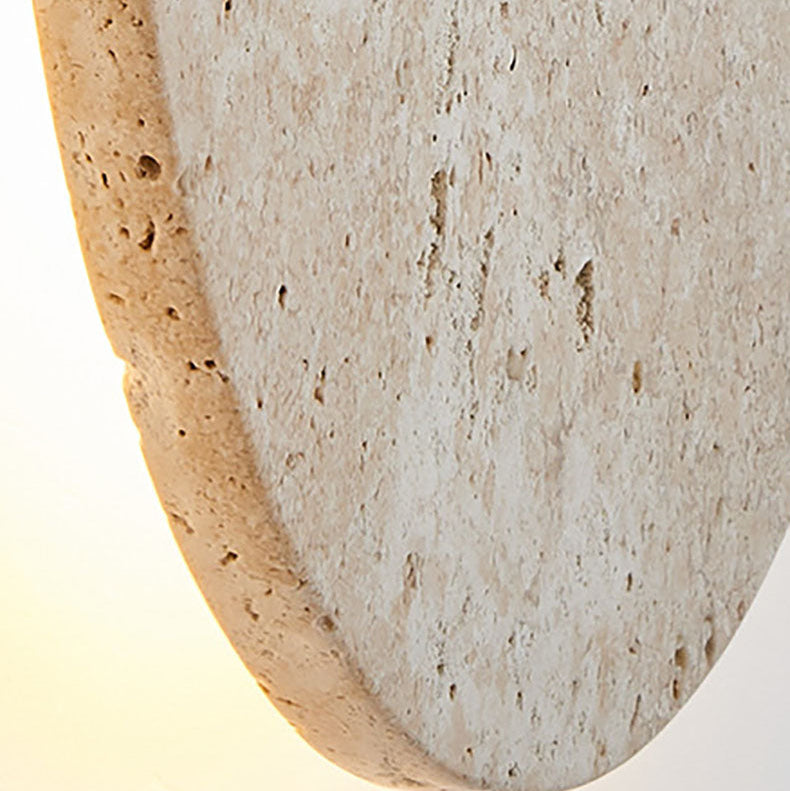 Rund naturlig sten vägglampa - väggsconce-lampa för inomhus sängbord och matrum - elegant väggbelysning