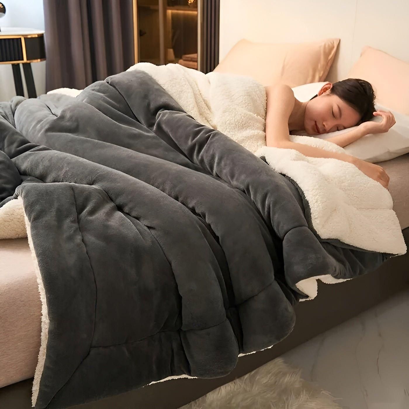 DoubleComfortfilt - Mysig varm dubbel lager fleecefilt