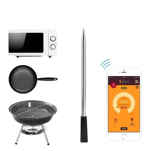 Trådlös Smart Kötttermometer – Precist Laga Mat med Smartphone-Integration