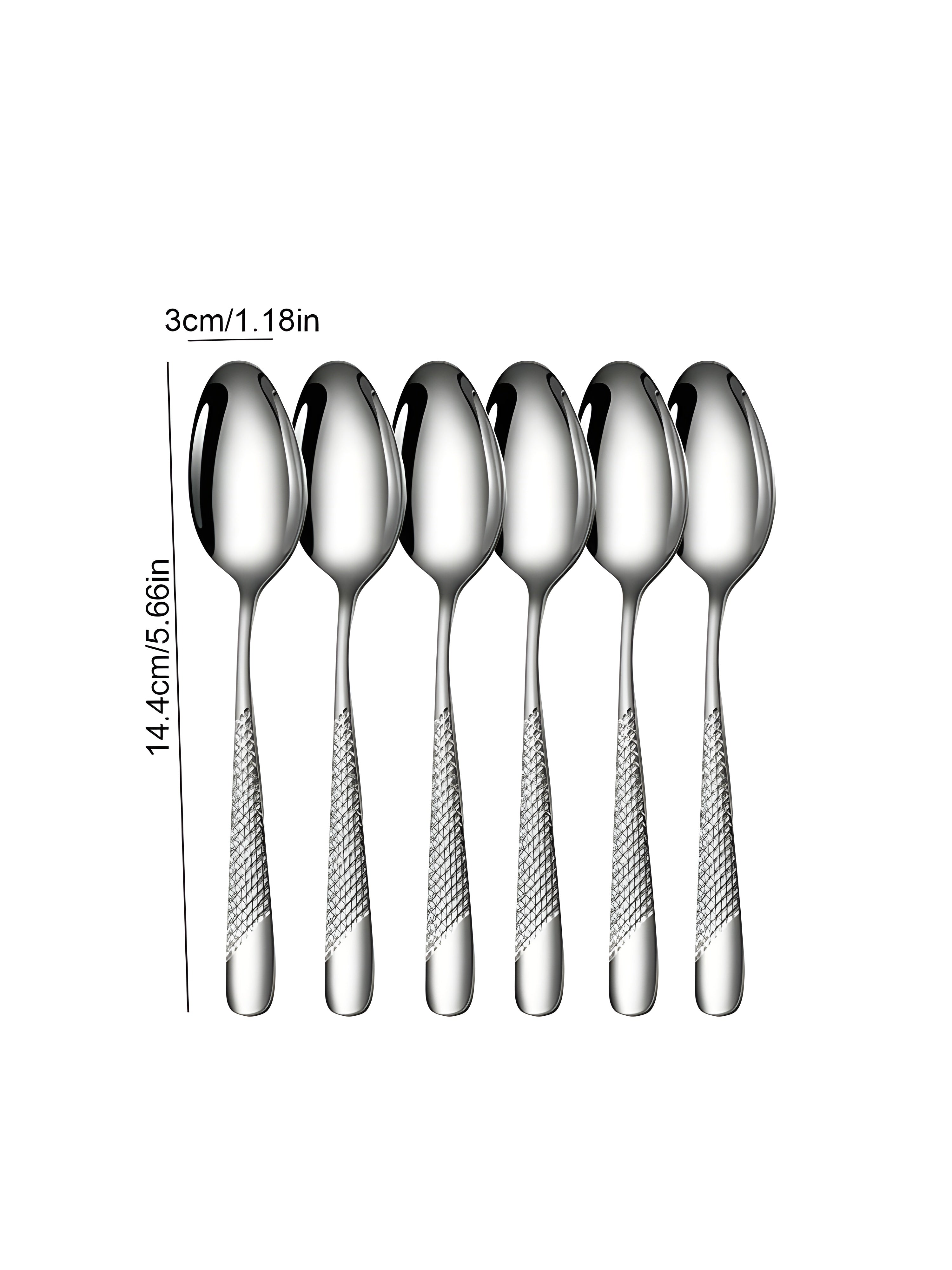 6/30 Stycken Rostfritt Stål Silver Bestick Set med Elegant Design