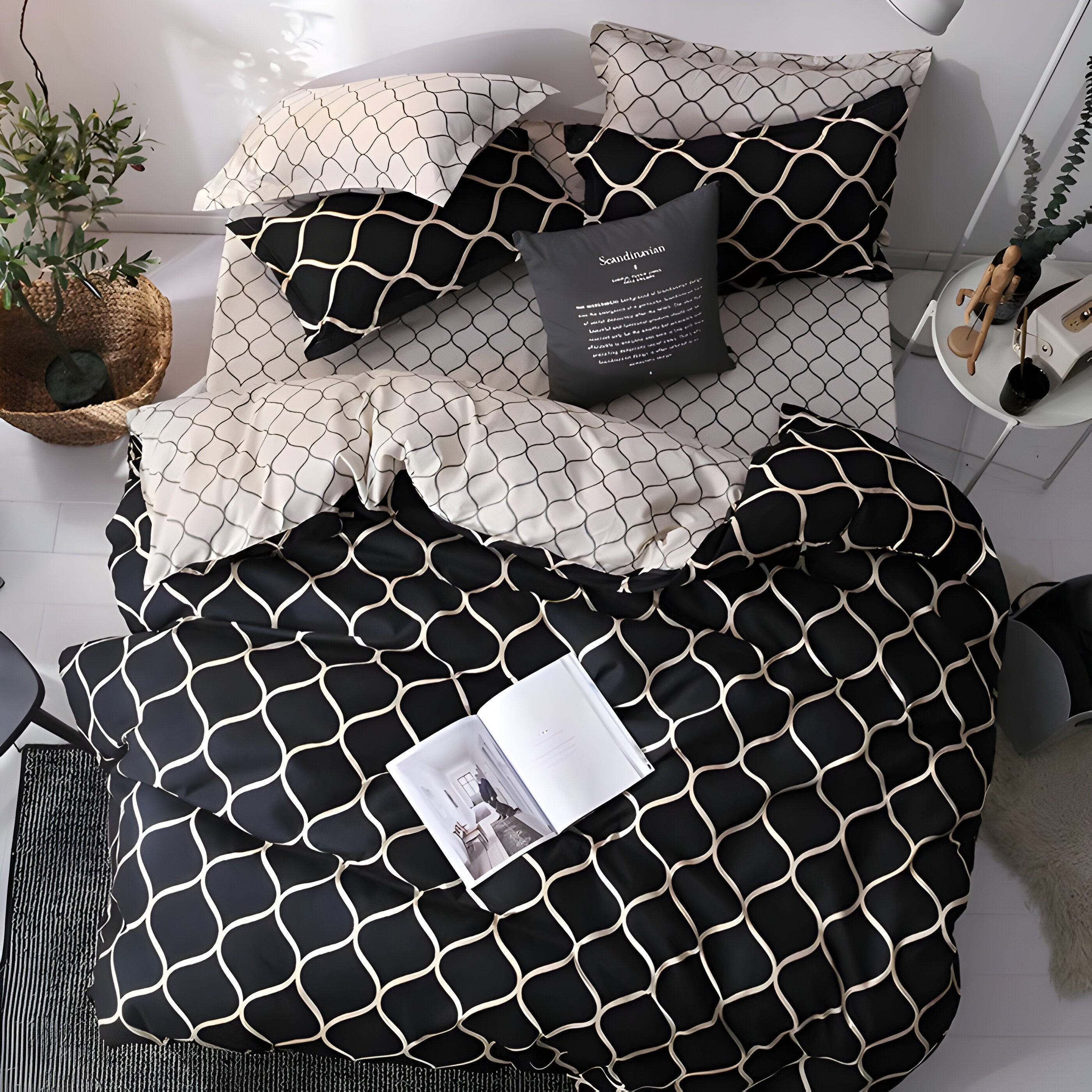 BlackBliss - Modernt Svart Sängklädesset