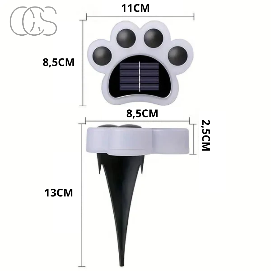 Solvi Paw | Solcellsdrivna LED-trädgårdslampor i tassform med jordspett