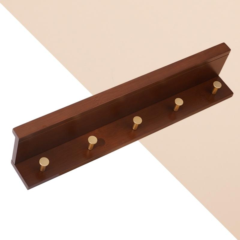 Stilig Vägghylla med Guldkrokar | Klädhängare | 2-5 Kroks Entréorganiseringshylla | Brick by Brick