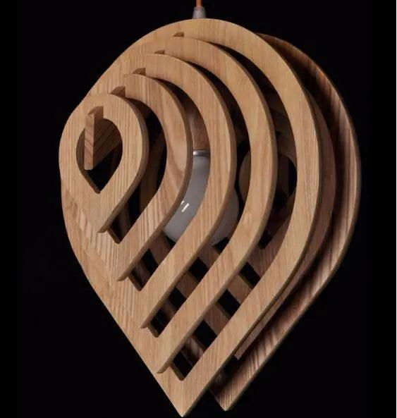 Eclipto | Modern trä pendellampa | Naturlig trädesign Med E27 bas