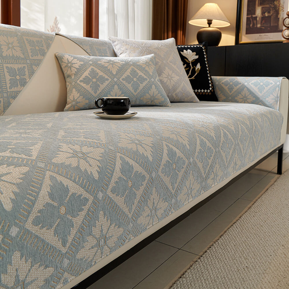 Fransk Elegans Chenille Mjuk Andningsbar Sofföverdrag 4 Säsonger