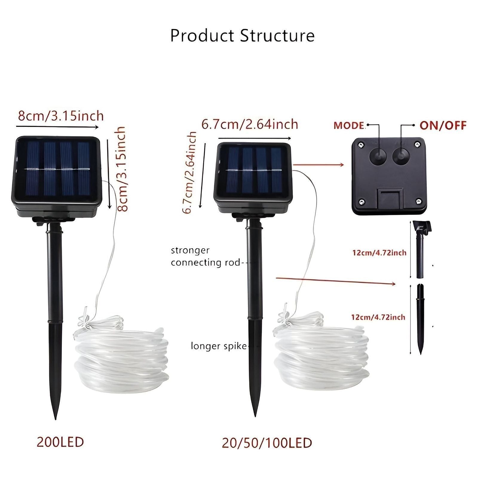 FairyGleam Light - Solarbetriven trädgårdsljusslinga LED för utomhusbruk
