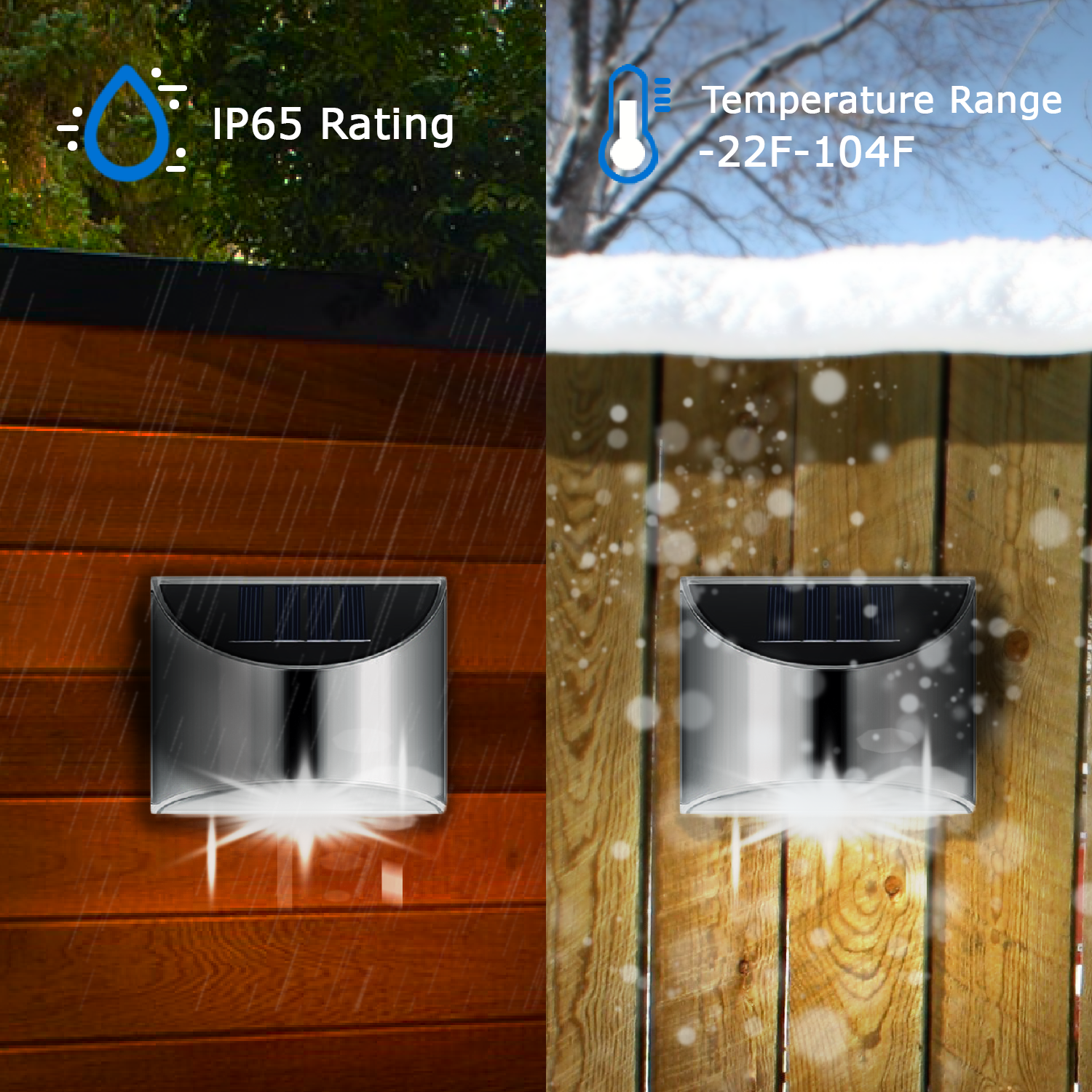 Solpanel LED Utomhusvägglampor i Rostfritt Stål - Hållbara Vattentäta för Gräsmatta, Bakgård, Trädgård