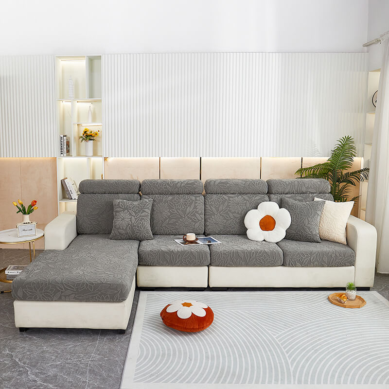 Blommig Sammet Stretch Hela Wrap Soffskydd Sofföverdrag