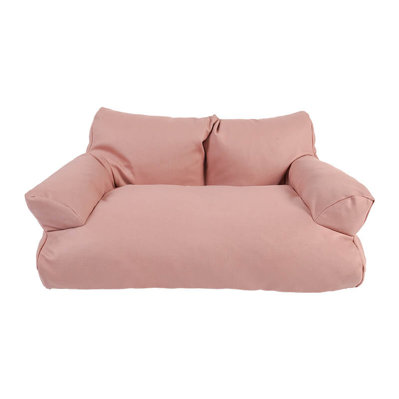 Faux läder anti-rep cozy hundsoffa säng med komfort