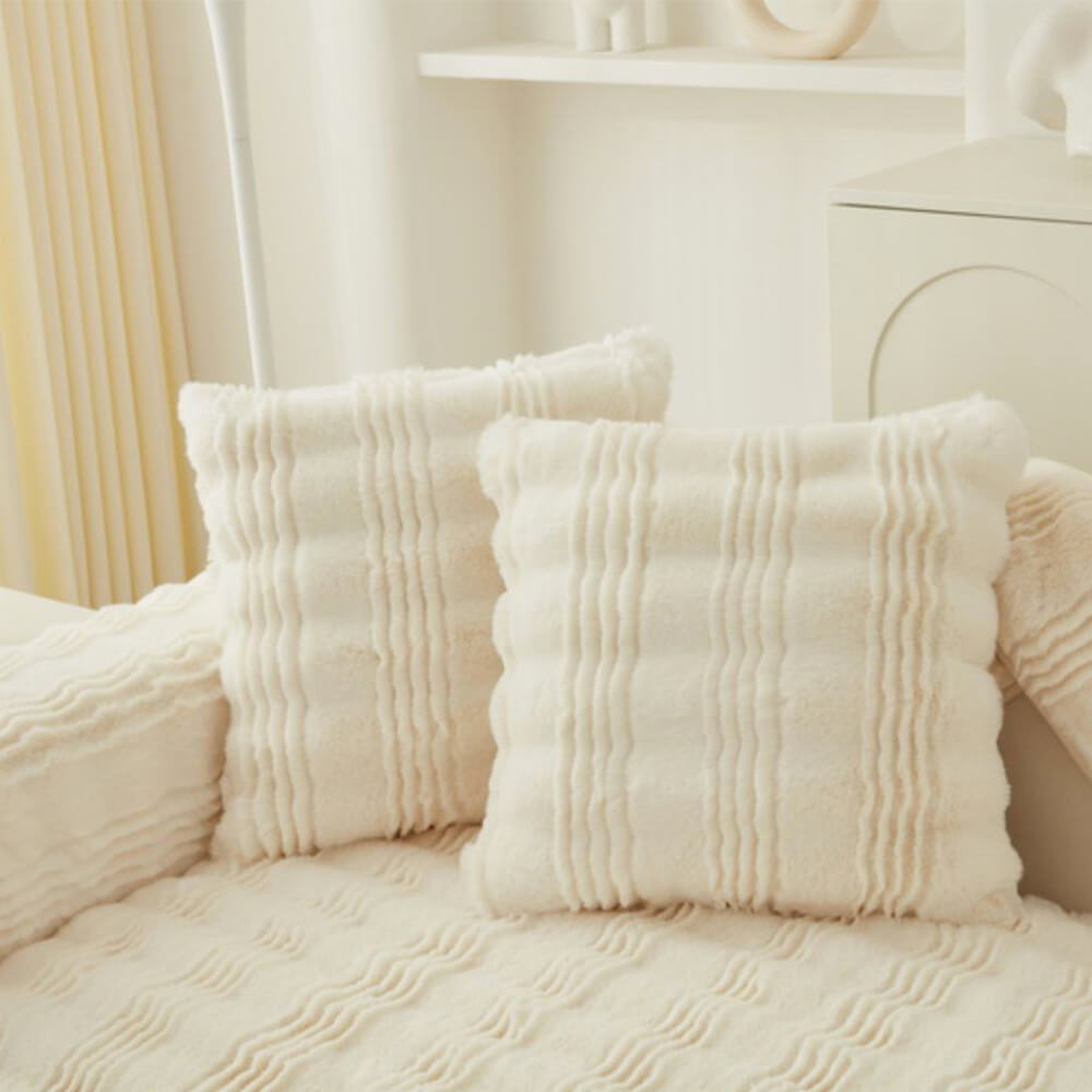 Modern Bekväm Falsk Kaninpäls Anti-Slip Soffa Täcke