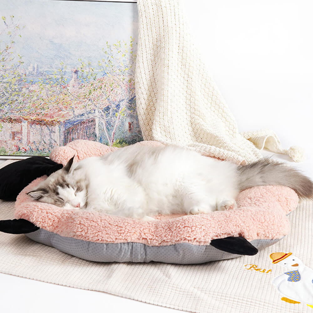 Fårformad Plush Pet Bed Mysig Lekfull Ultra-Mjuk Bomull Sammet
