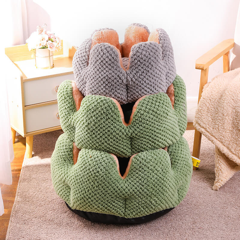 Kaktusformad Bekväm Husdjursbädd Mjuk Korallvelourdesign