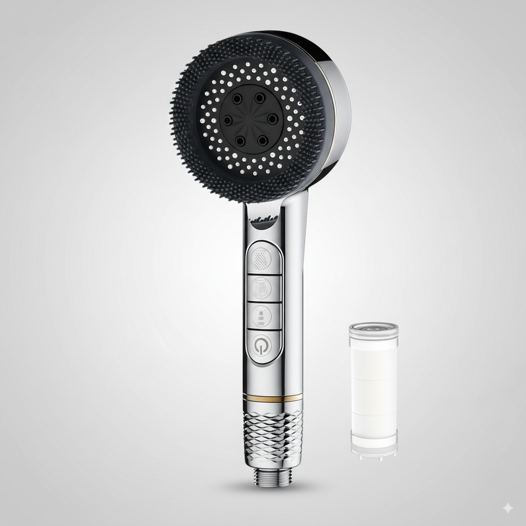 AquaJet Powerduschhuvud | Högtrycks-handdusch med 5 stråltyper