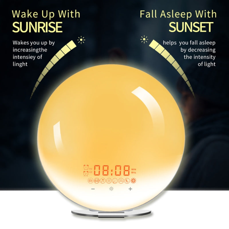 Wake-Up Light Alarm Clock med Soluppgångssimulering
