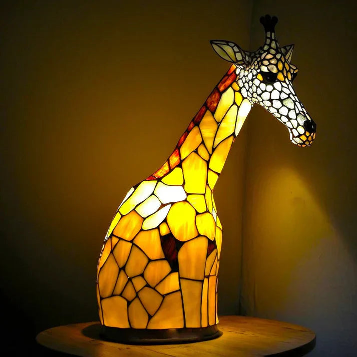 Animal Färgat Glas Bordslampa Ornament