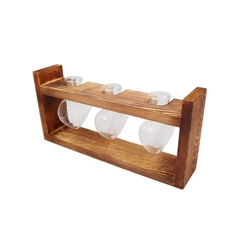 Carvallo – Elegant Glas Förökning Vasen med Träbas för Grön Inspiration