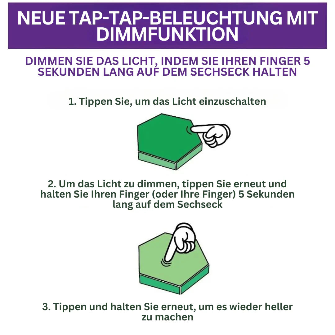 Interaktiva sexkantiga LED-paneler med RGB-färgkontroll och musiksynkronisering