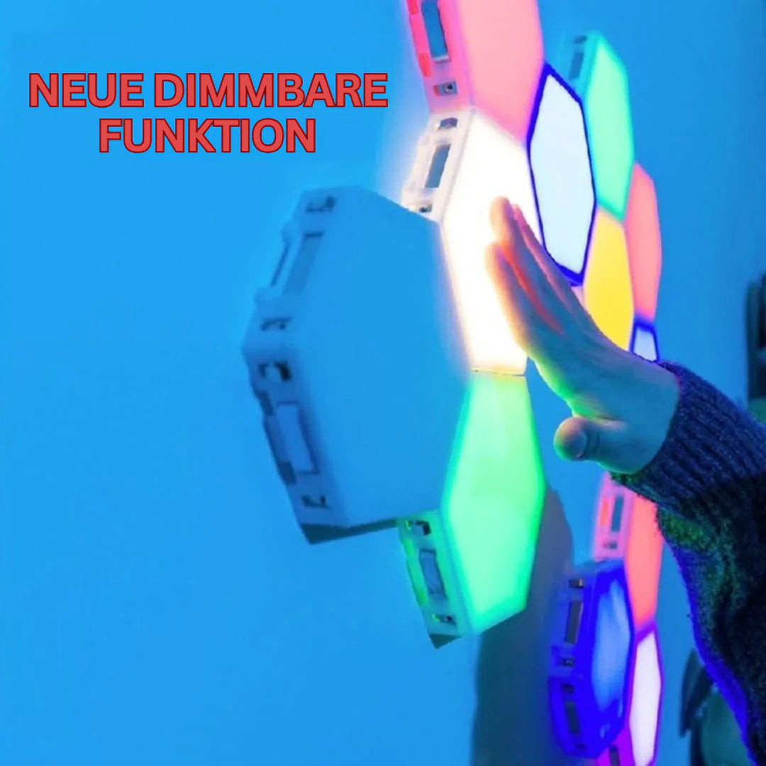 Interaktiva sexkantiga LED-paneler med RGB-färgkontroll och musiksynkronisering
