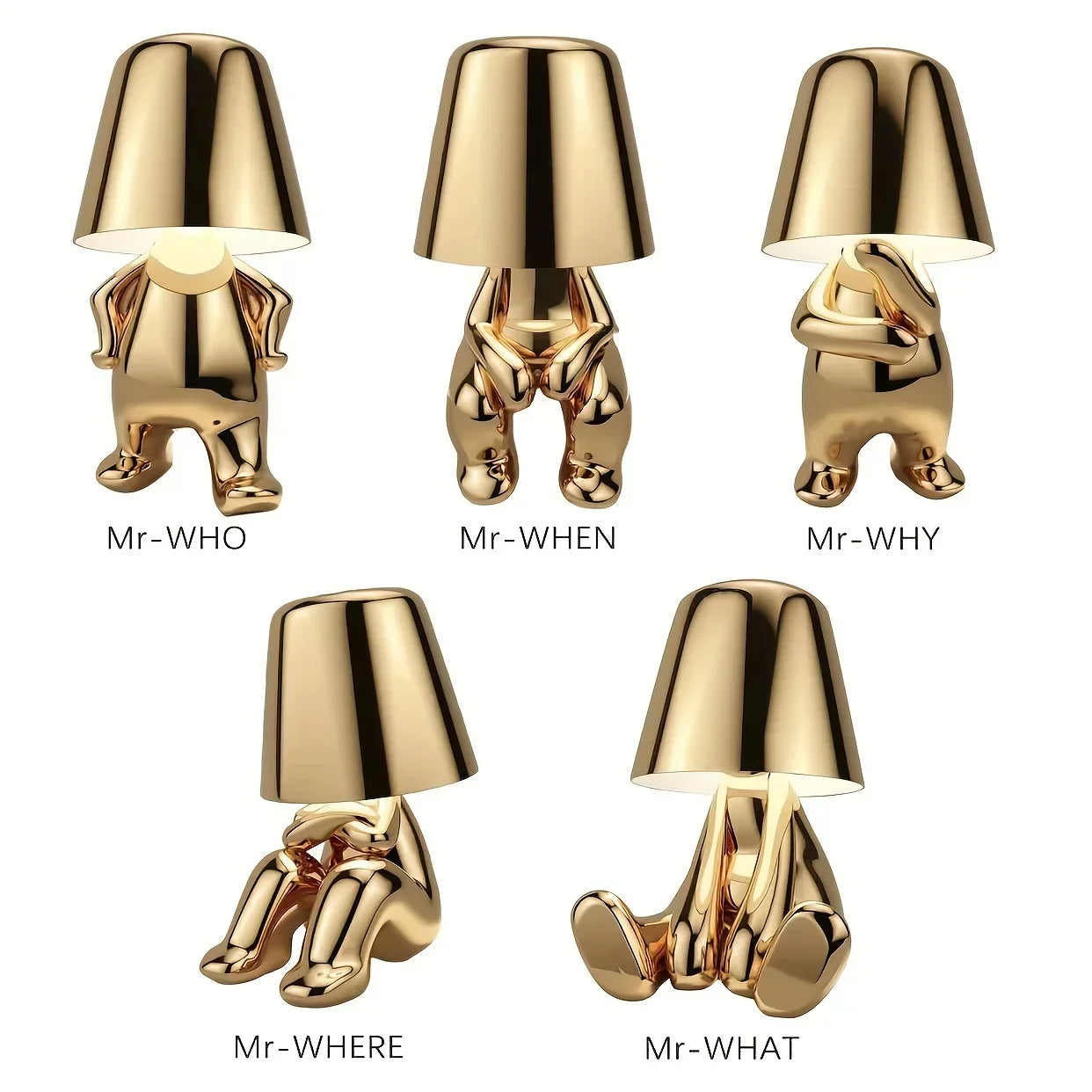 GoldenGrace - Gyllene Staty Bordslampa