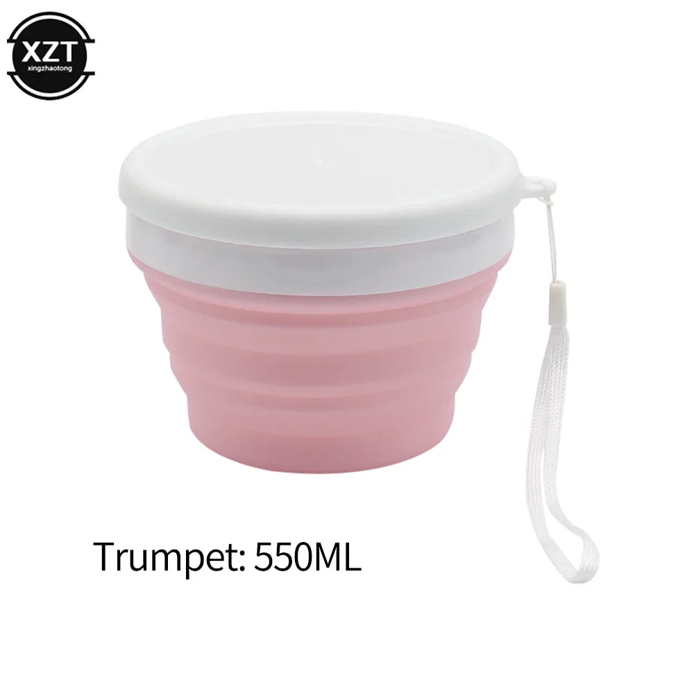 Carvallo Fällbar Silikonskål med Lock | 550 ml / 950 ml | För Camping, Resa & Kök | Värmebeständig & Bärbar