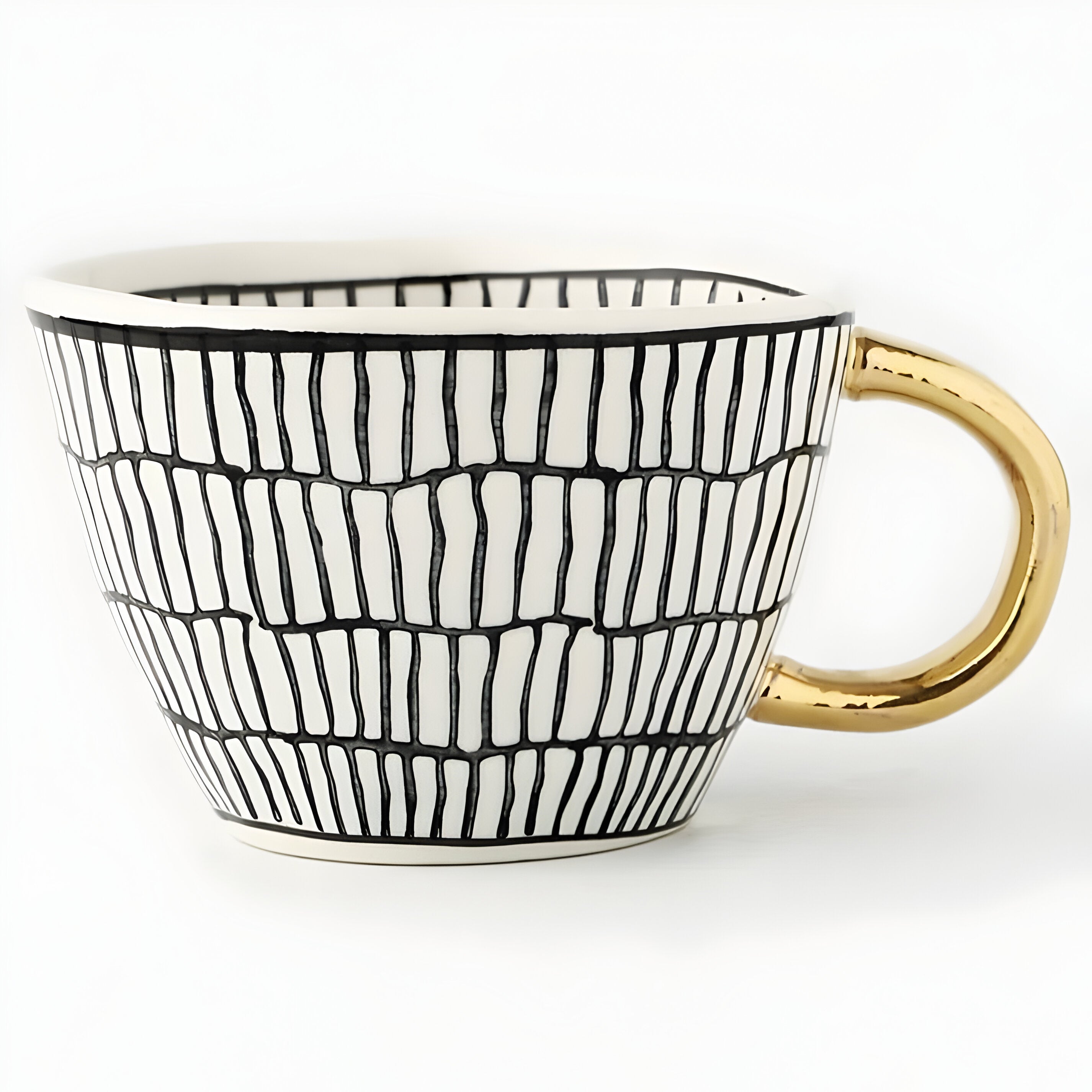 Keramikkopp med geometrisk design – Stilfull og moderne | Ideell for kaffe eller te