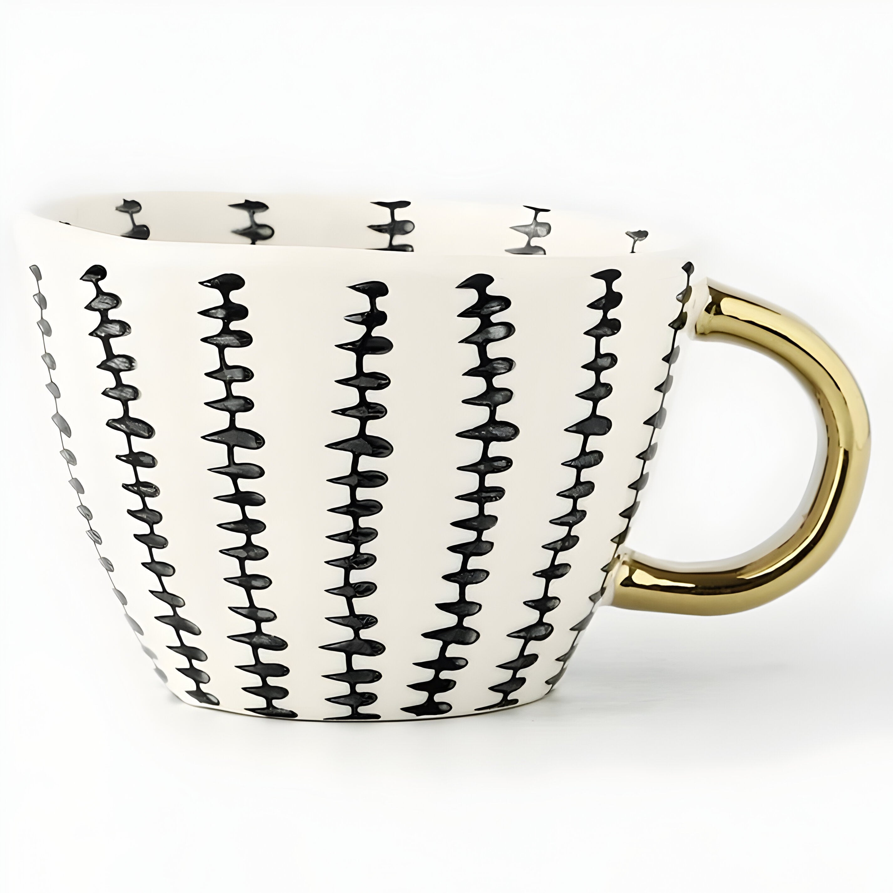 Keramikkopp med geometrisk design – Stilfull og moderne | Ideell for kaffe eller te