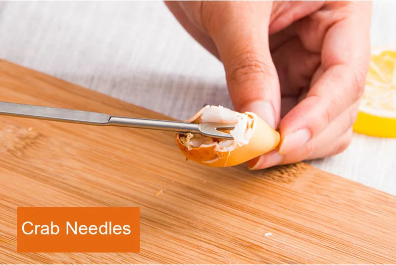 Royallure Rostfritt Stål Skaldjursverktyg Set – Krabbknäckare, Gafflar & Skedar, Förvaringslåda