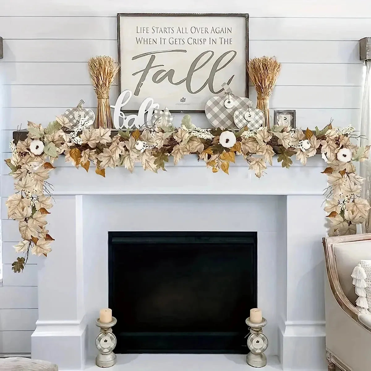 HarvestCharm Dekor - Hängande Höstlig Dörrdekoration för Halloween och Skördefesten