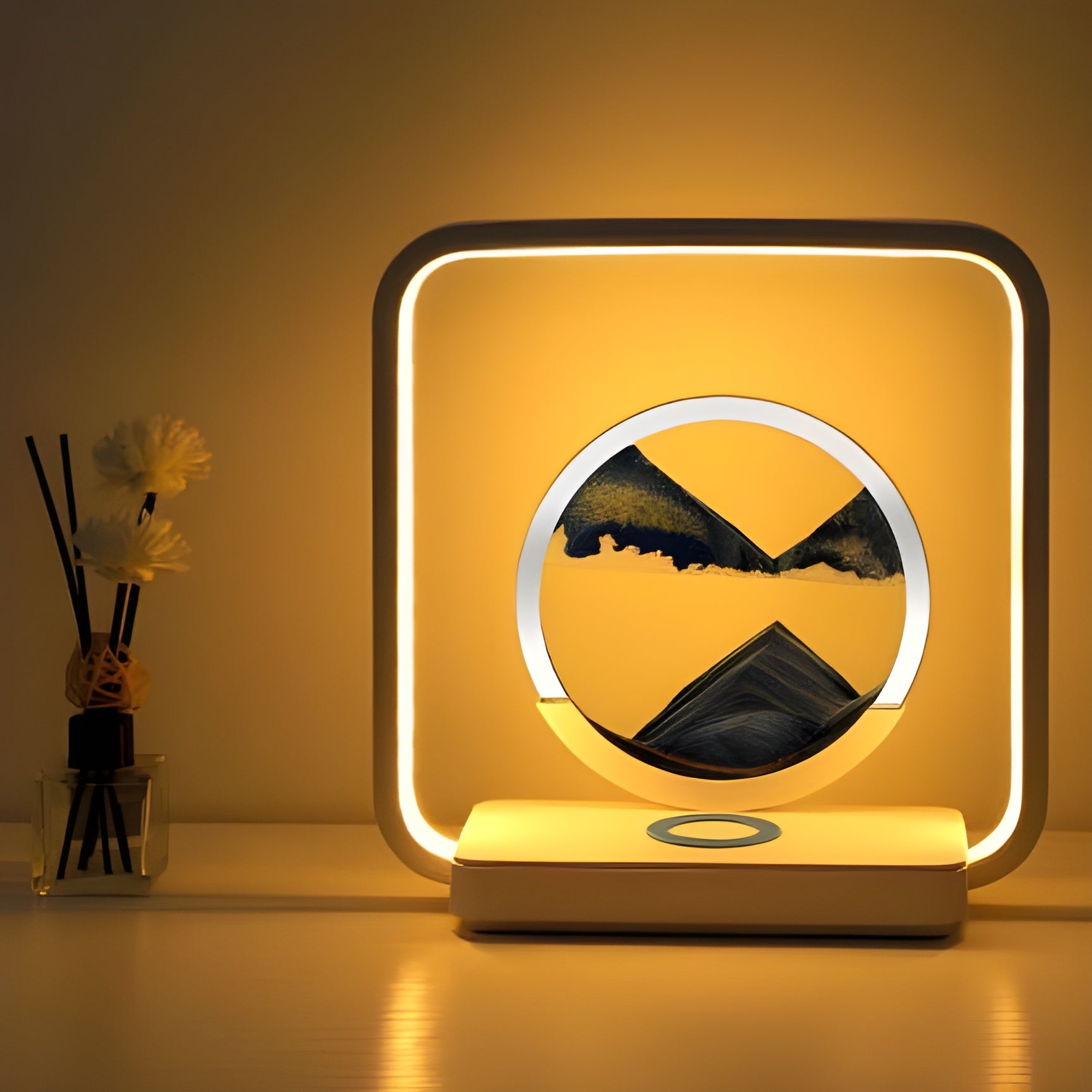 HorizonFlow Lampa – 3D Flödande Sand LED Nattlampa