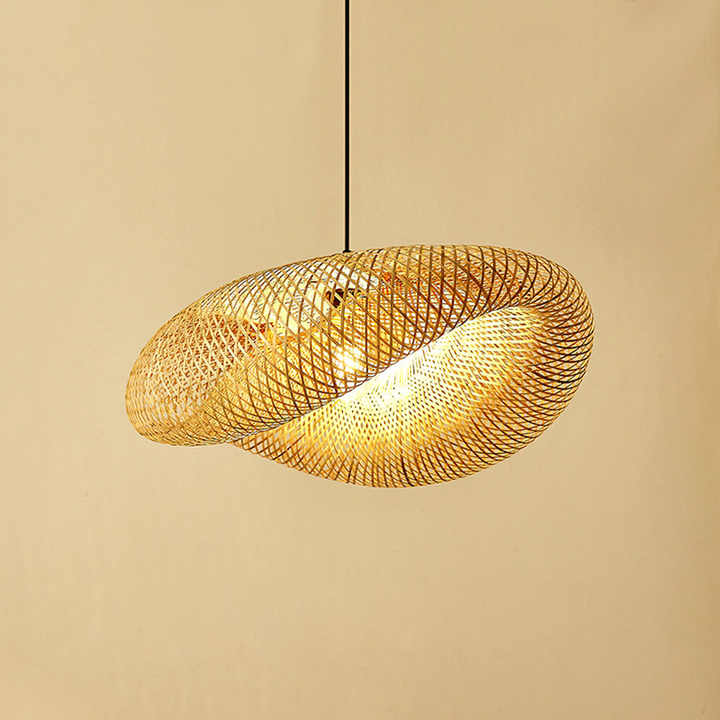 Boho Stil Bambu Hängande Lampa