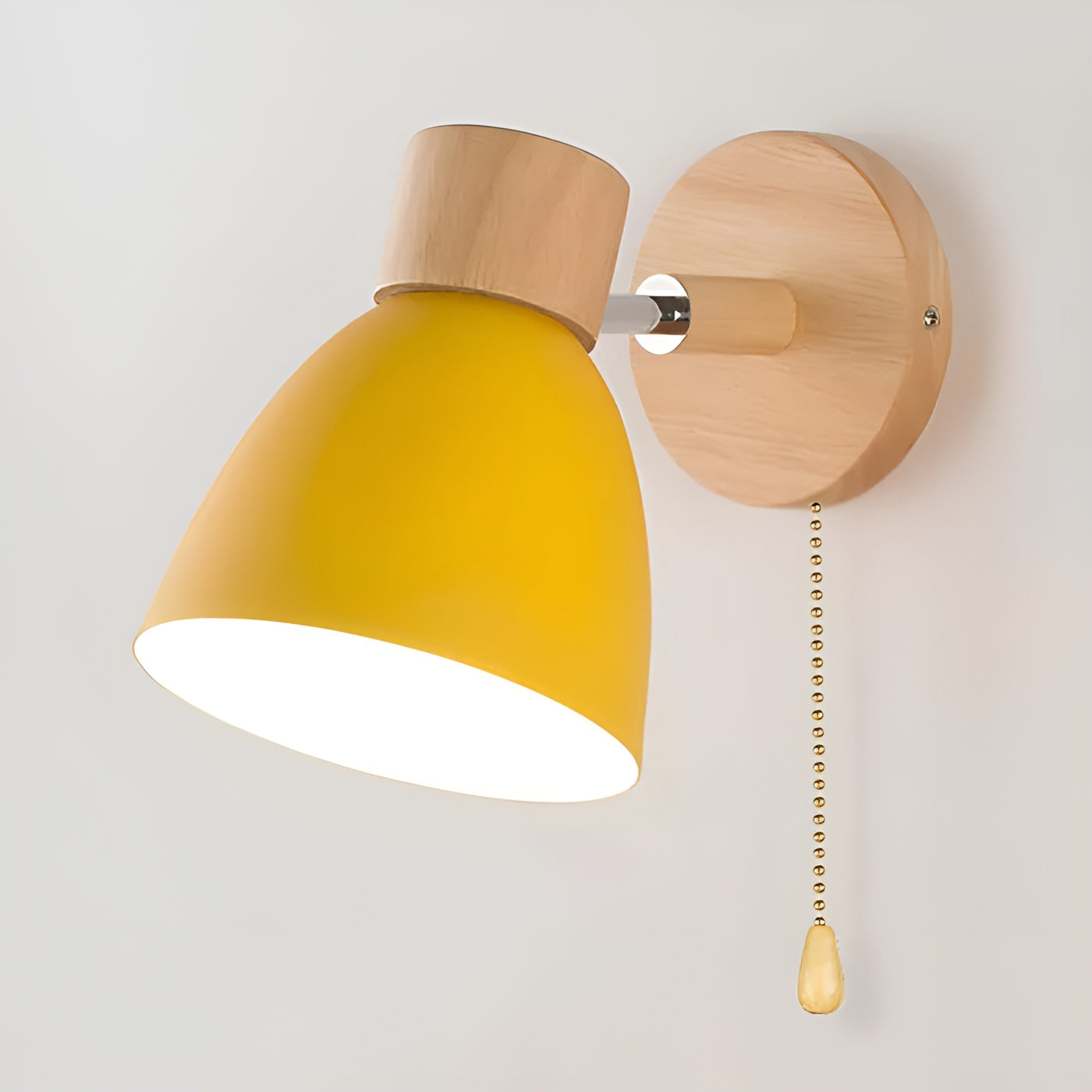 Träggolvslampa med strömbrytare – Varmt ljus i skandi-stil | För vardagsrum & sovrum