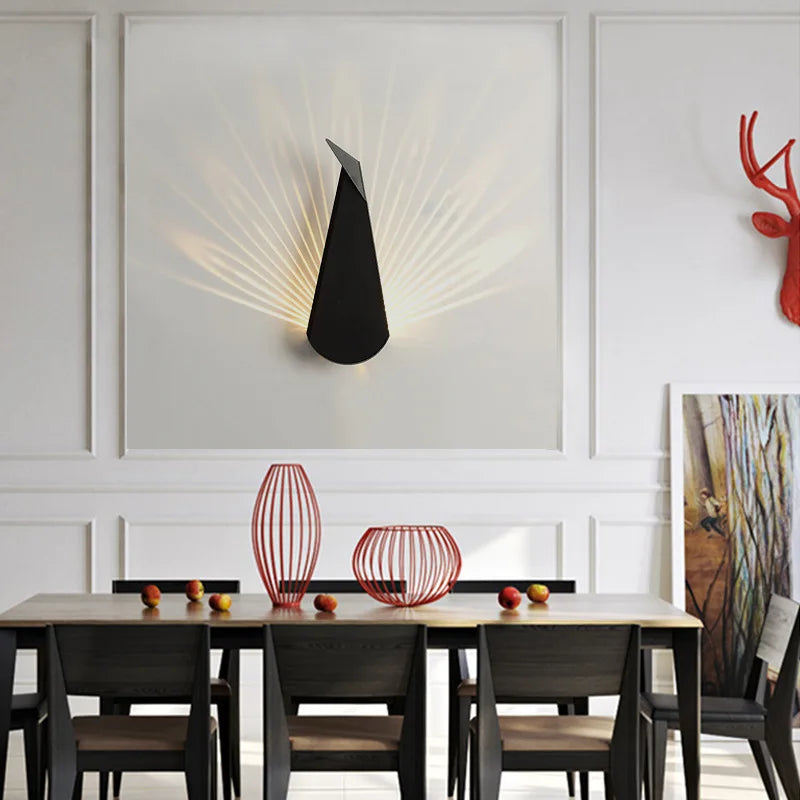 ElegantLicht - Påfågel Vägglampa Modern LED Vägglampa