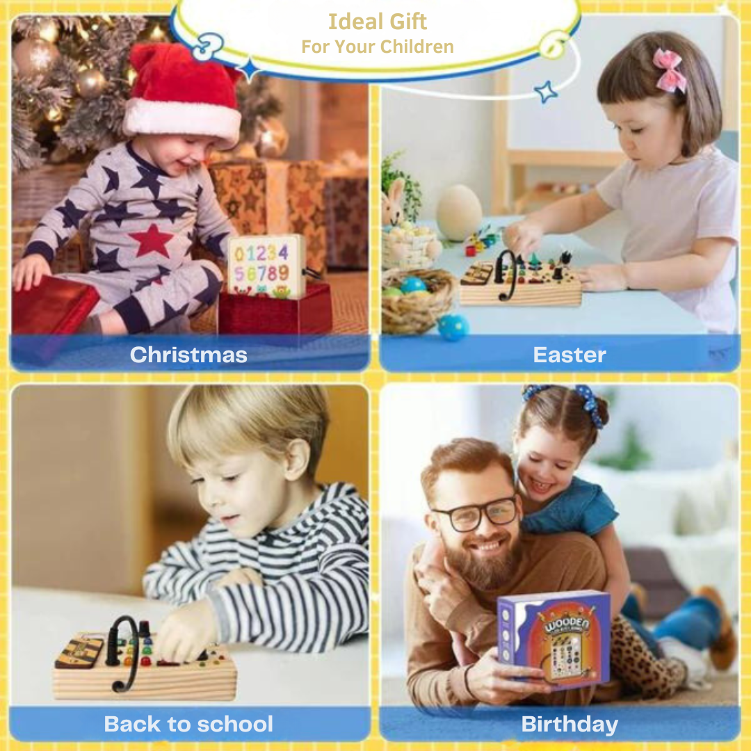 Trä Lärande Lektoy med Ljus och Brytare