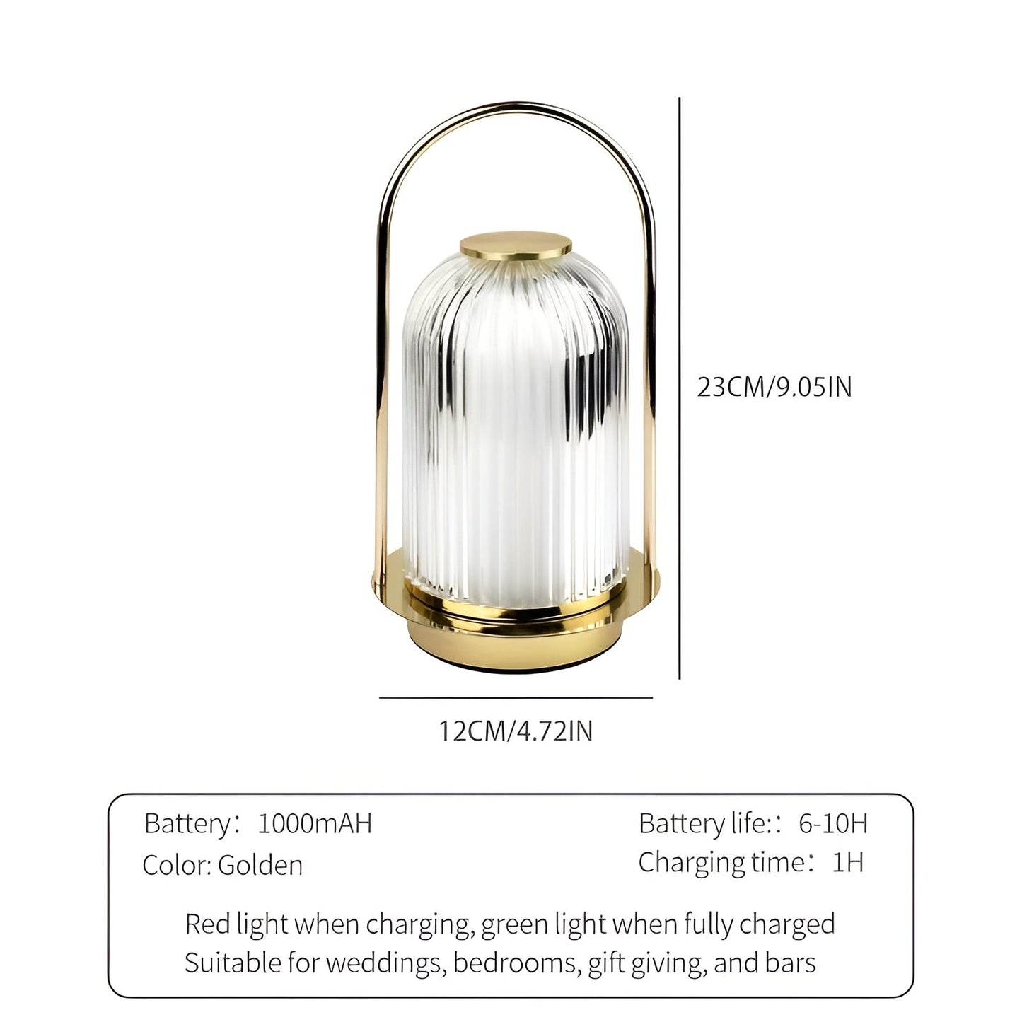 LumaLite Bärbar Akryl Bordslampa - Idealisk lampa för camping och hemmabruk med touchkontroll