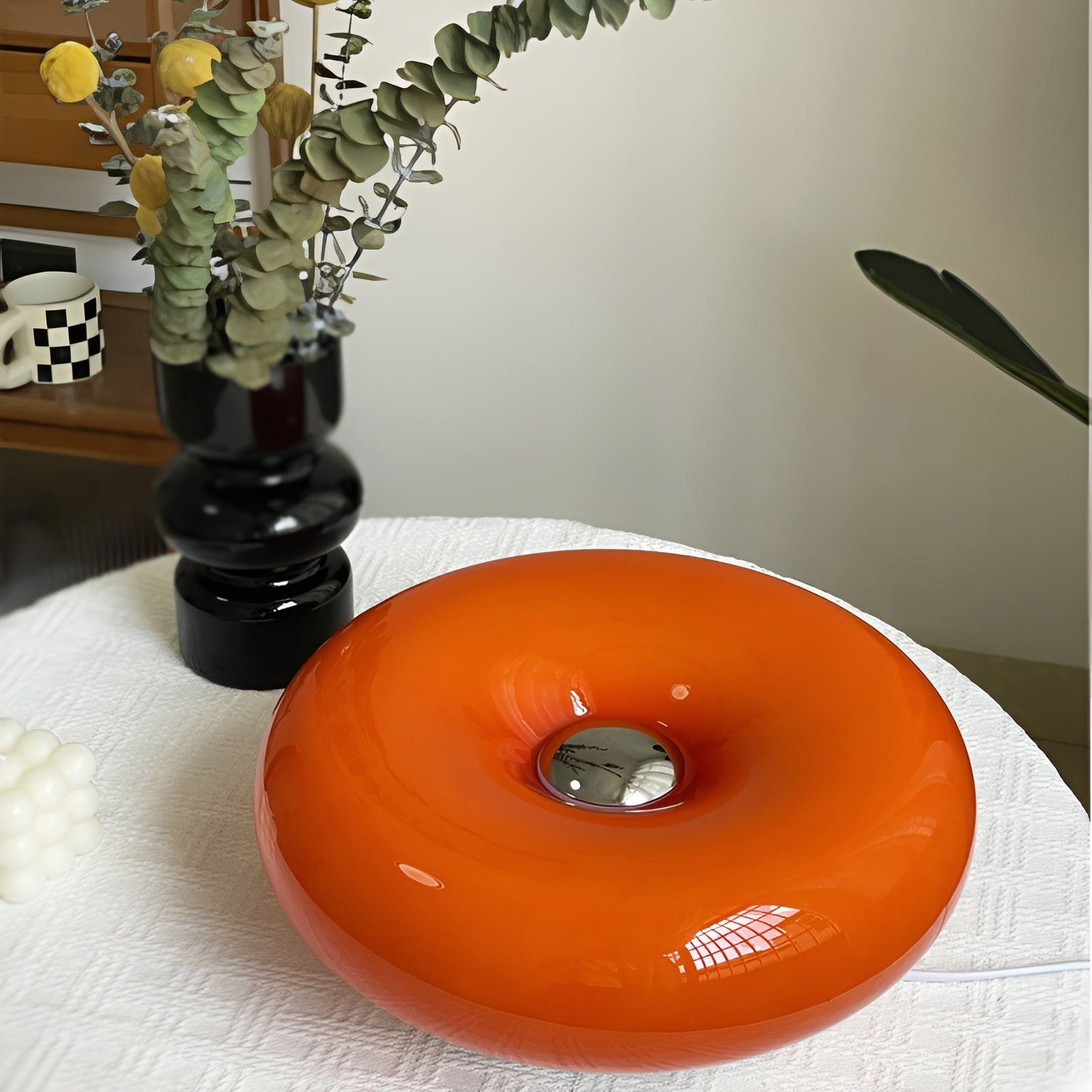Orange Donut Lampa - Stilig Vägglampa och Bordslampa