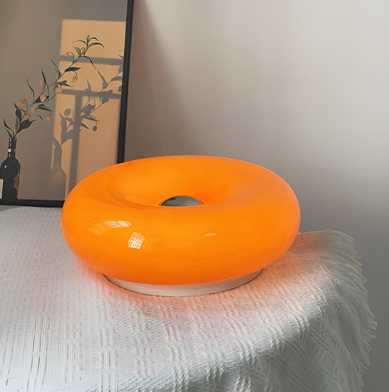Orange Donut Lampa - Stilig Vägglampa och Bordslampa