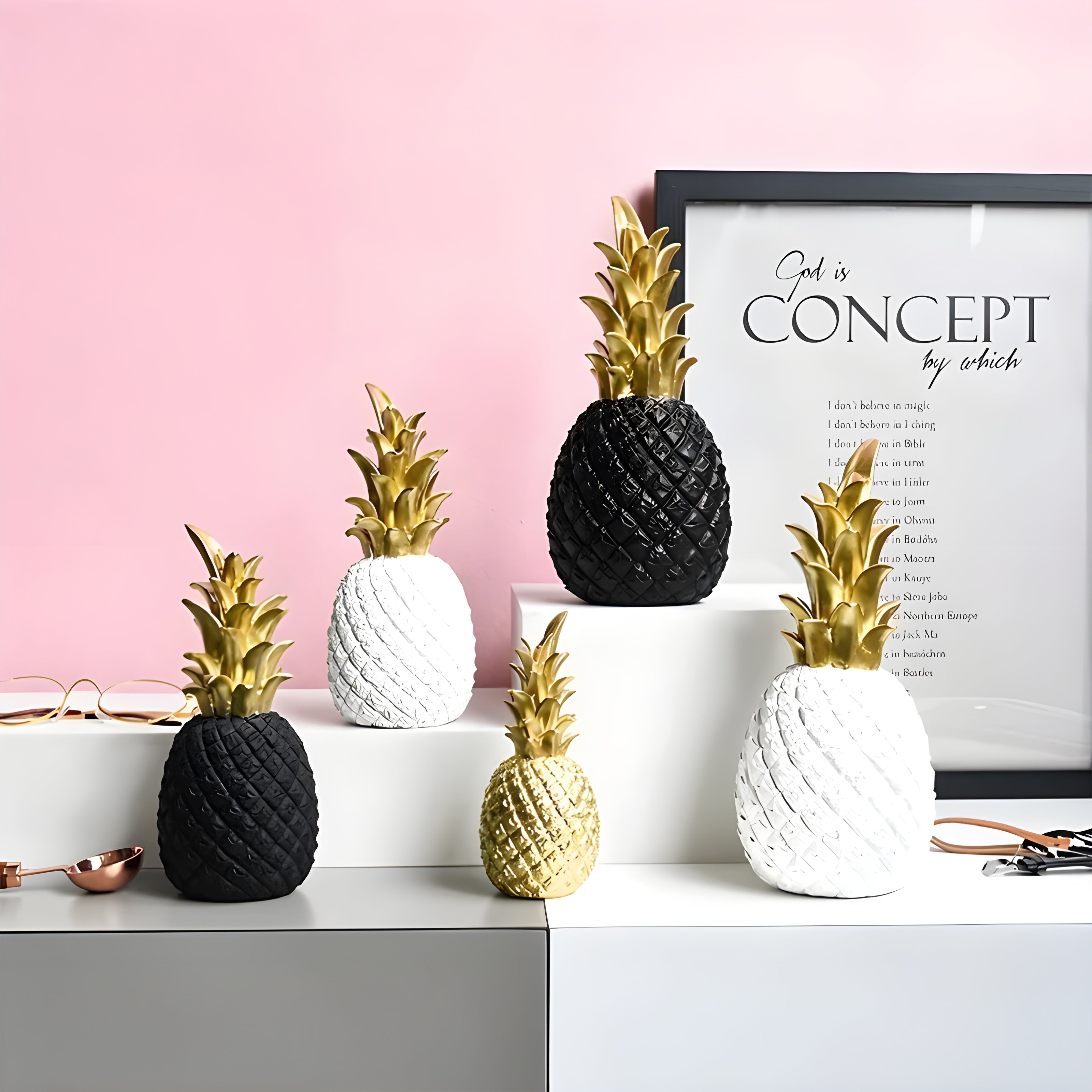 PineGlow Decor - Dekorativ Ananas-Ananas-Vardagsrumsdekor