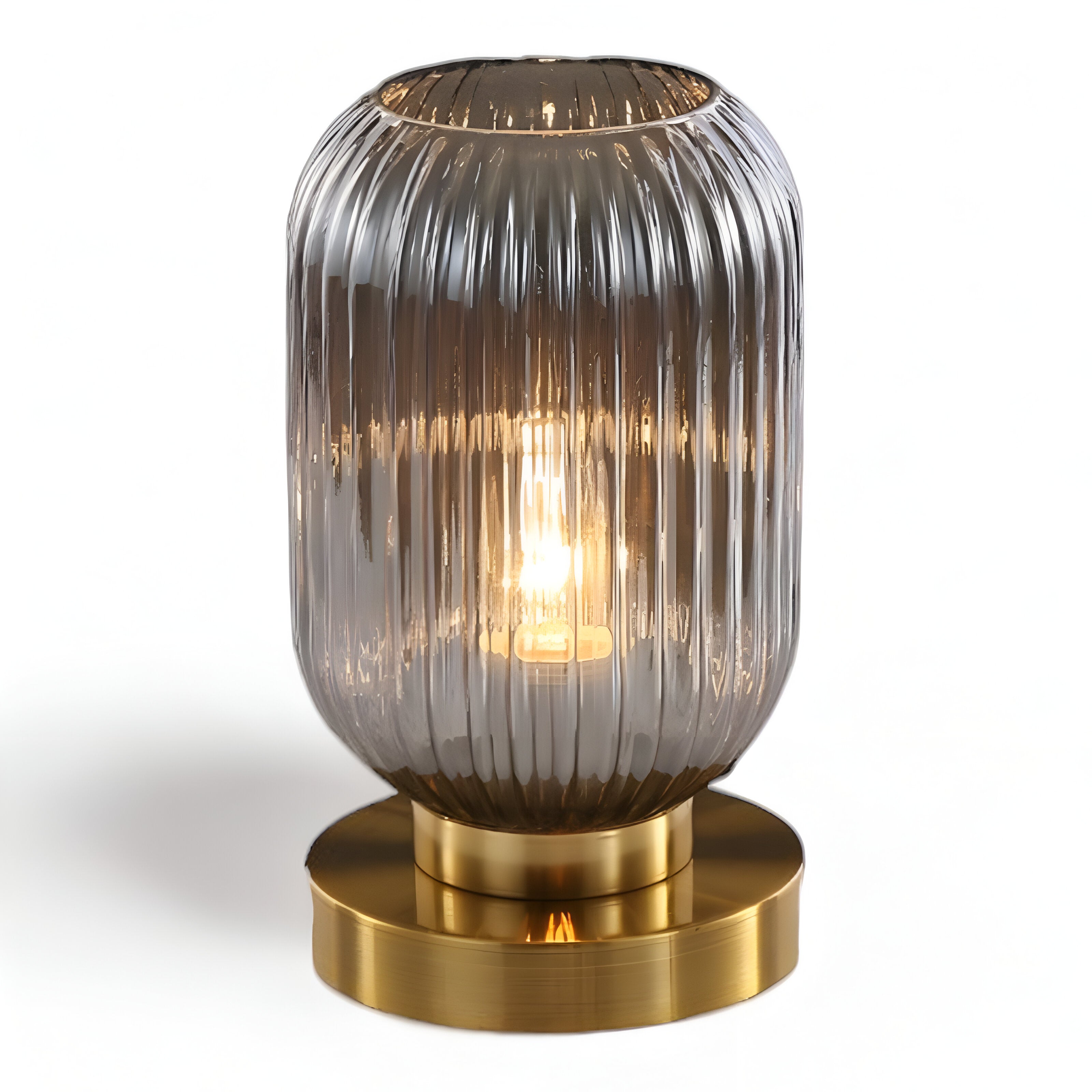 Oriantha | Nordisk bordslampa med ribbat glas
