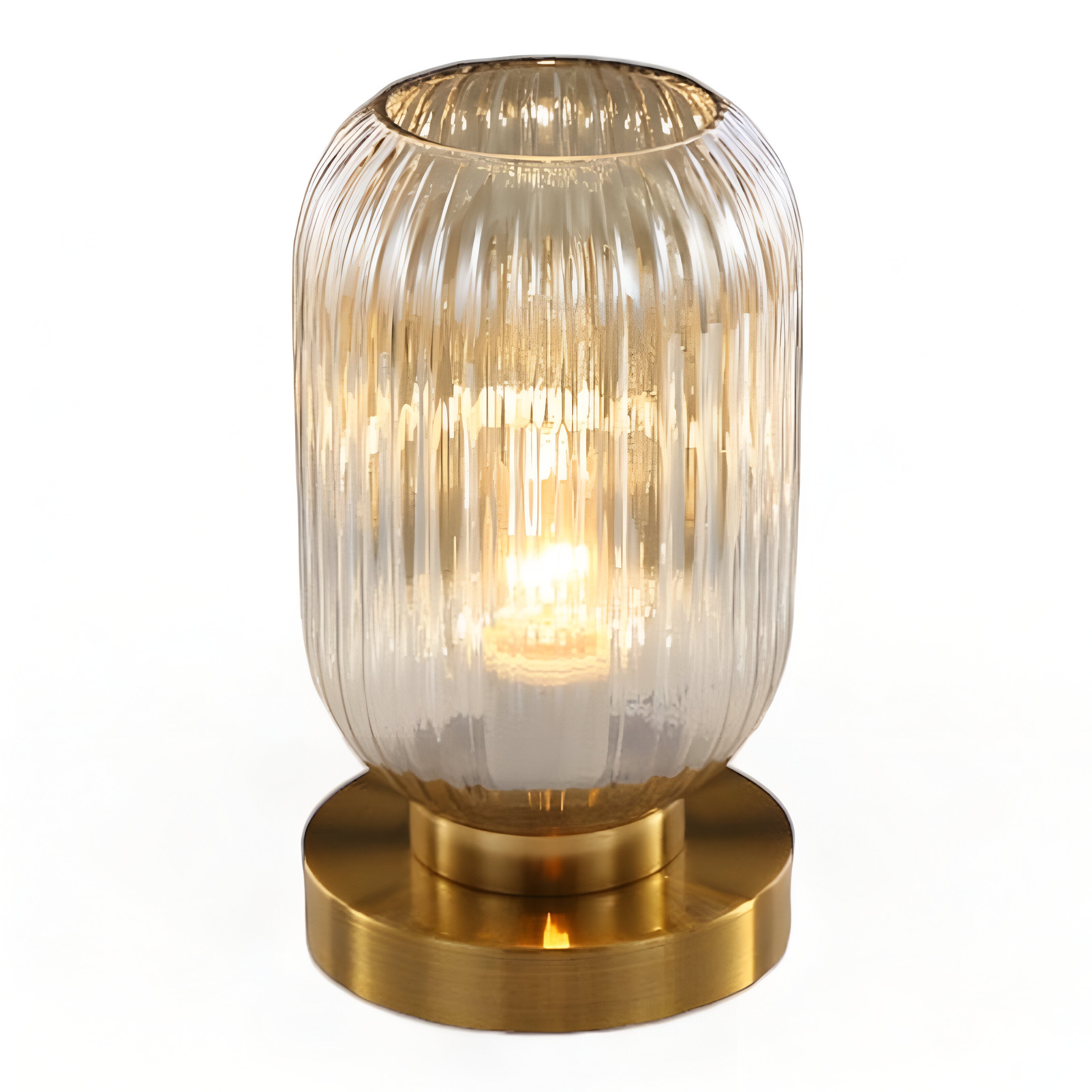 Oriantha | Nordisk bordslampa med ribbat glas