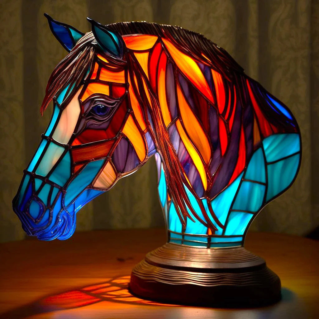 Animal Färgat Glas Bordslampa Ornament