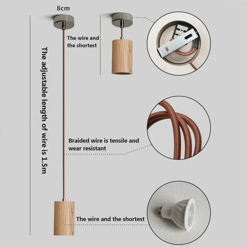 NordicGlow - Skandinavisk Trähänglampa