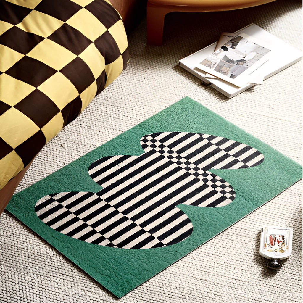 Från "Tillbaka till framtiden" inspirerad geometrisk dörrmatta – Stilren och slitstark entrématta
