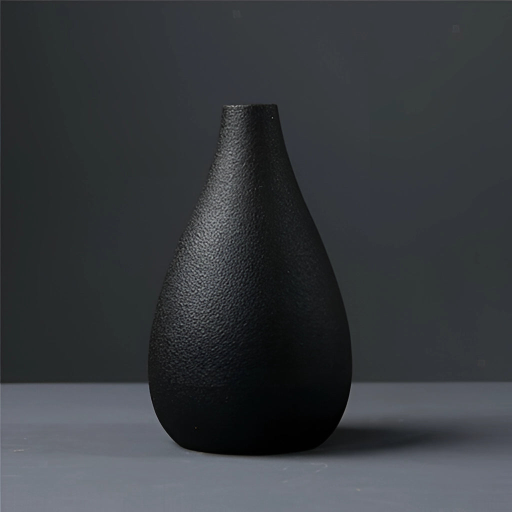 Elegant svart keramikvas för inomhus- och utomhusdekoration