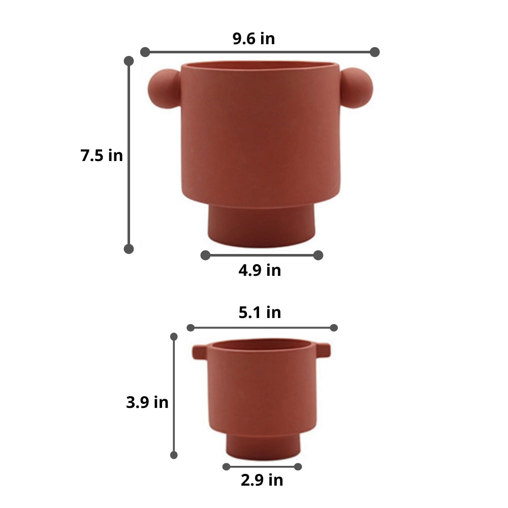 Keramikkruka i skandinavisk Drum-Tom-design – Jordtoner, Liten till Stor