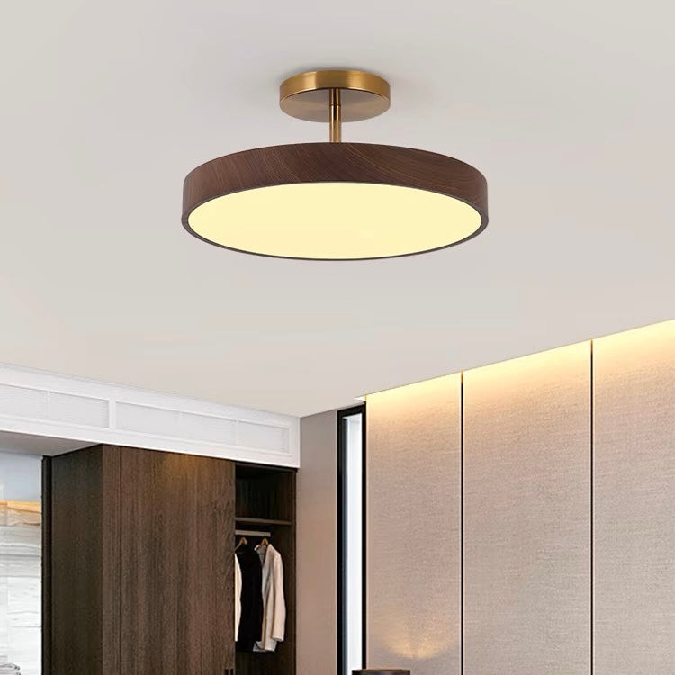 Semi-Flush Trä LED Taklampa – Modern Stil