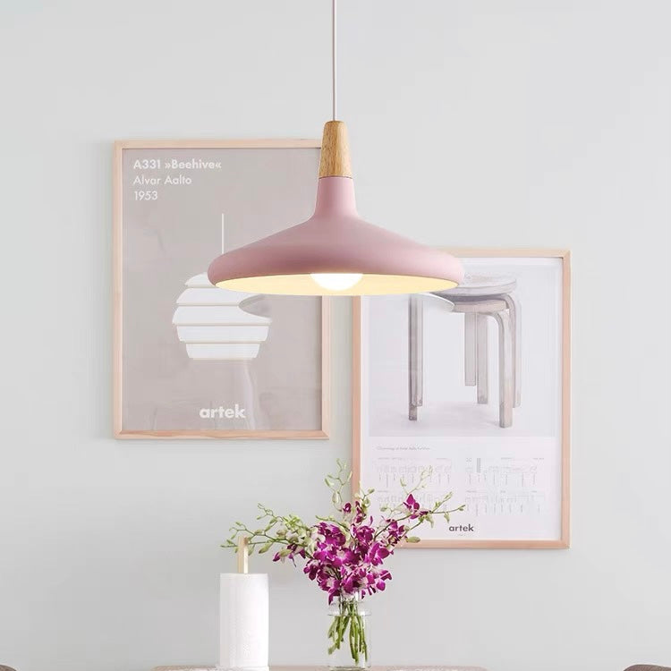 Nordisk Macaron Pendant Light | Trä Accent | Minimalistisk Charm | D7.09"-15.35" | Brick by Brick