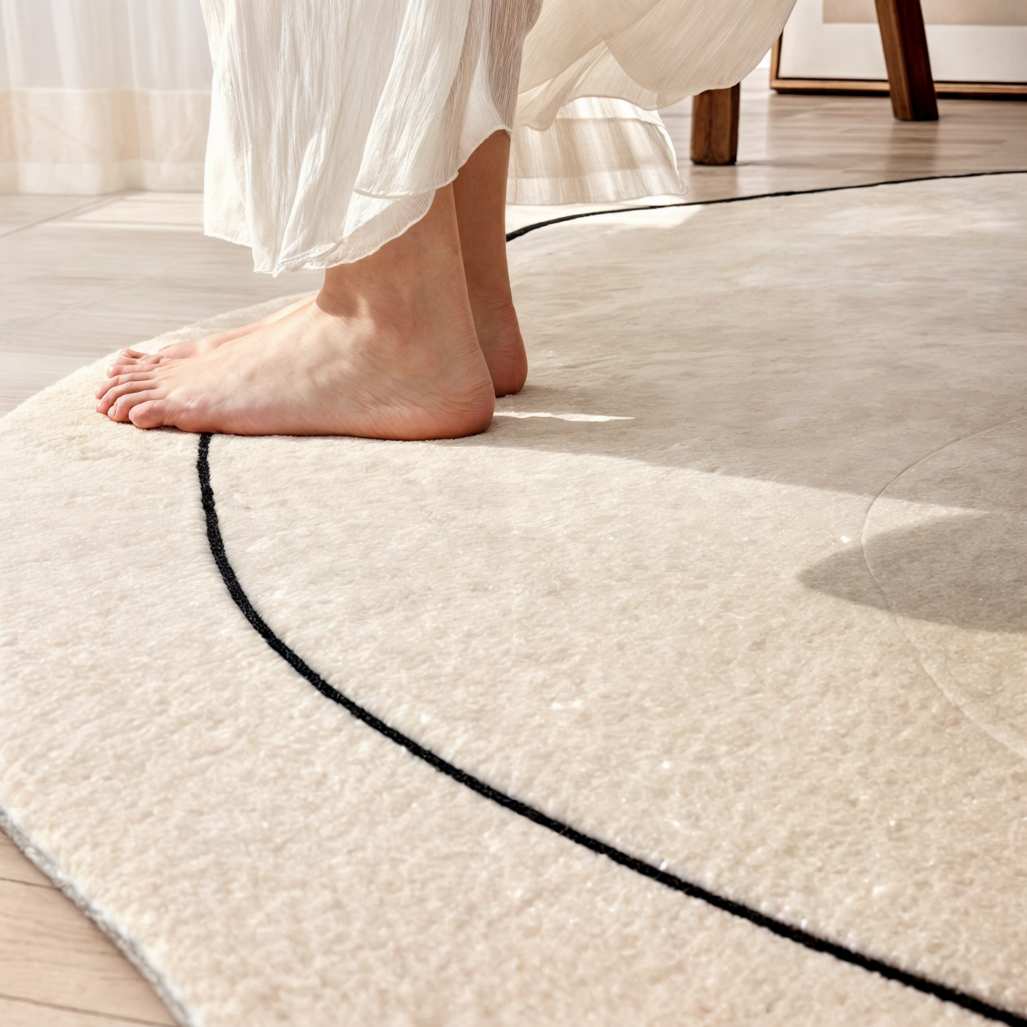 Stella Matta: Unikt kortluggigt ullmatta med samtida design